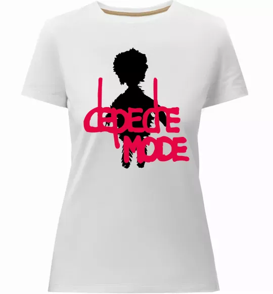 Жіноча преміум футболка DEPECHE MODE PINK Білий фото