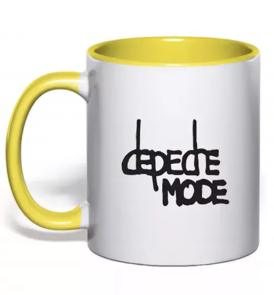 Чашка з кольоровою ручкою DM Сонячно жовтий фото