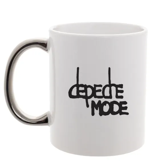 Чашка з кольоровою ручкою DM Срібло фото