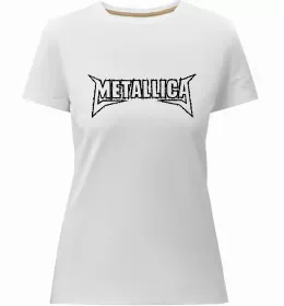 Женская премиум футболка Metallika color faces Белый фото