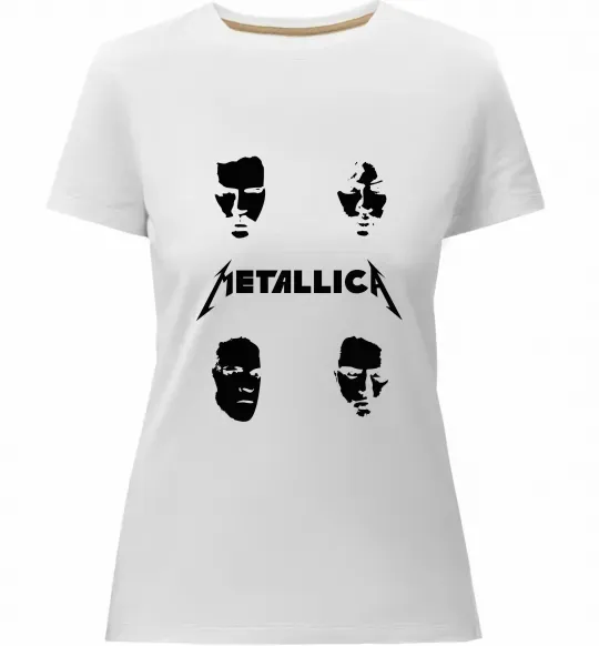 Женская премиум футболка METALLICA FACES Белый фото