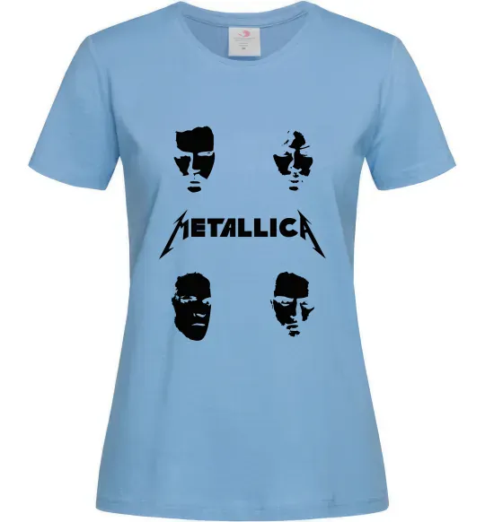 Женская футболка METALLICA FACES Голубой фото