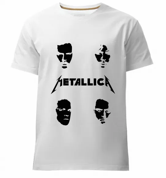 Чоловіча преміум футболка METALLICA FACES Білий фото