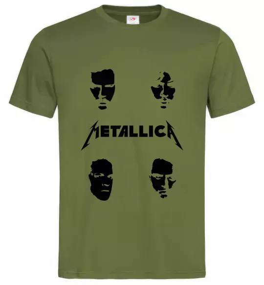 Мужская футболка METALLICA FACES Оливковый фото