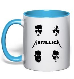 Чашка з кольоровою ручкою METALLICA FACES Чашка з кольоровою ручкою METALLICA FACES