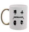 Чашка с цветной ручкой METALLICA FACES Золото фото