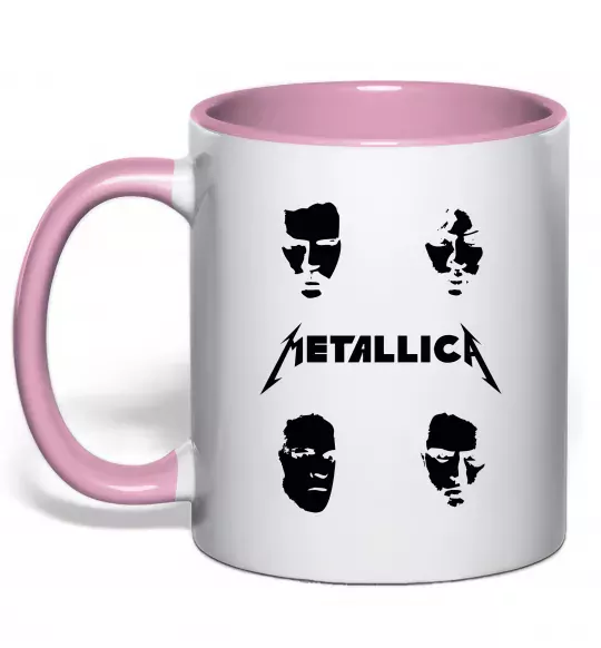 Чашка с цветной ручкой METALLICA FACES Нежно розовый фото