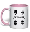Чашка с цветной ручкой METALLICA FACES Нежно розовый фото