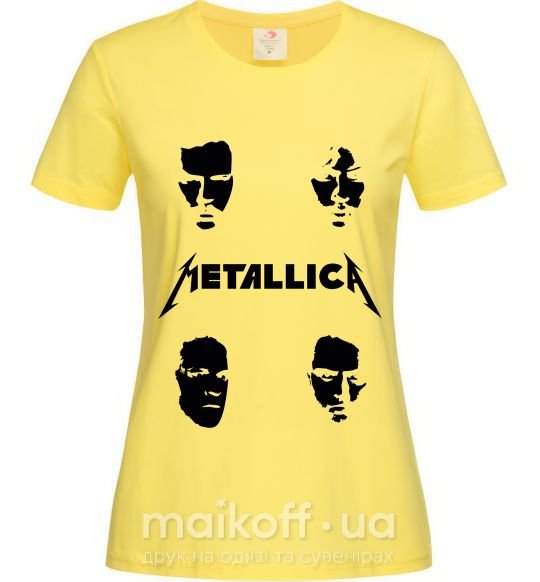 Женская футболка METALLICA FACES Лимонный фото