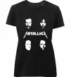 Женская премиум футболка METALLICA FACES Черный фото