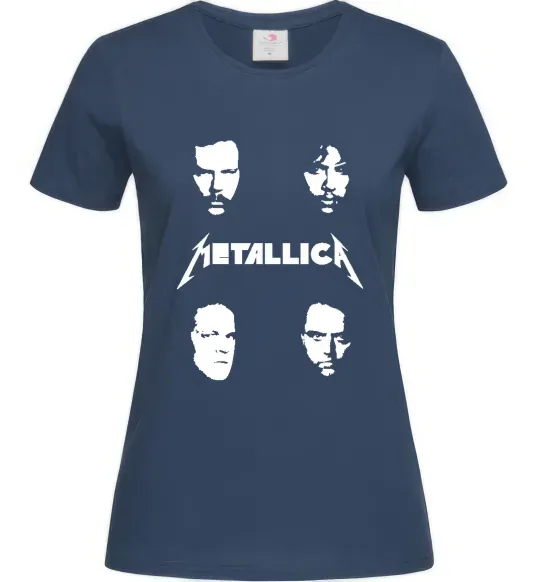 Женская футболка METALLICA FACES Темно-синий фото
