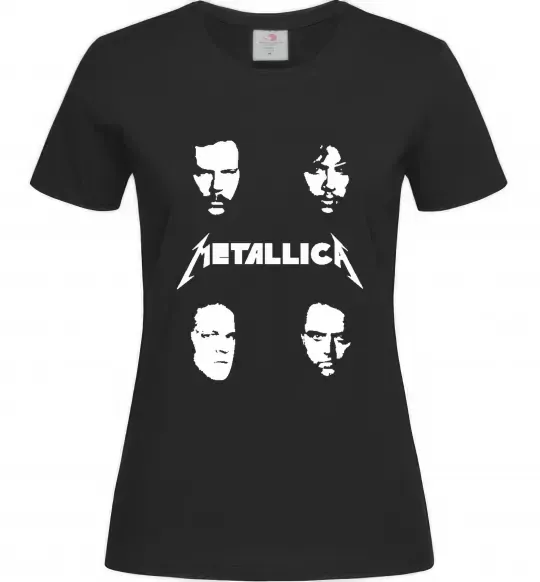 Женская футболка METALLICA FACES Черный фото