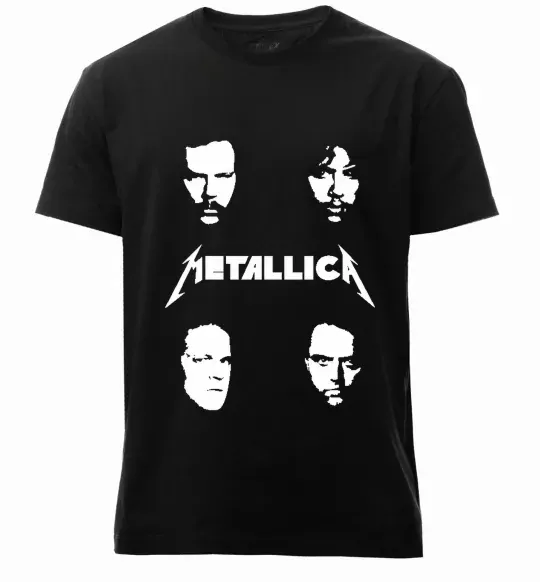 Чоловіча преміум футболка METALLICA FACES Чорний фото