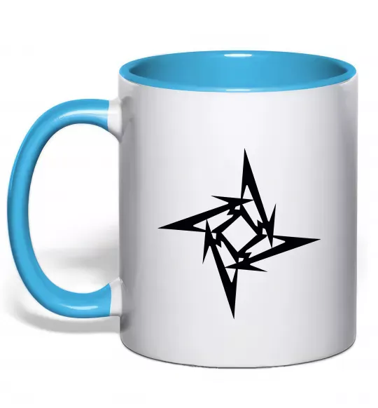 Чашка з кольоровою ручкою METALLICA STAR Блакитний фото