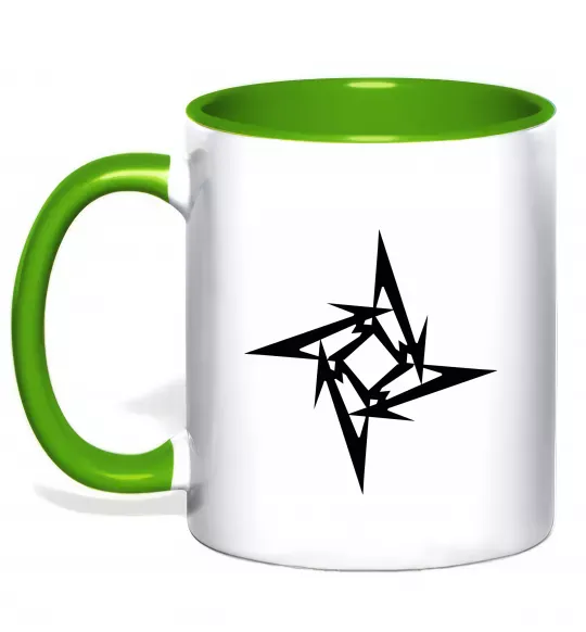 Чашка з кольоровою ручкою METALLICA STAR Зелений фото