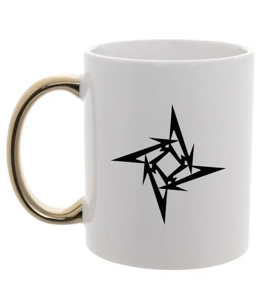 Чашка з кольоровою ручкою METALLICA STAR Золото фото