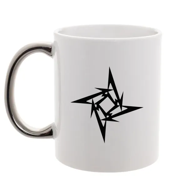 Чашка з кольоровою ручкою METALLICA STAR Срібло фото