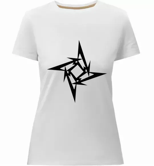 Жіноча преміум футболка METALLICA STAR Білий фото