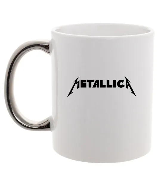 Чашка з кольоровою ручкою METALLICA Срібло фото