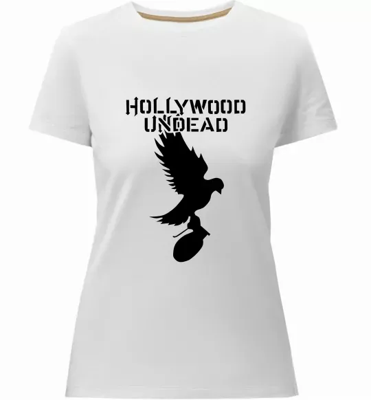 Жіноча преміум футболка HOLLYWOOD UNDEAD Білий фото