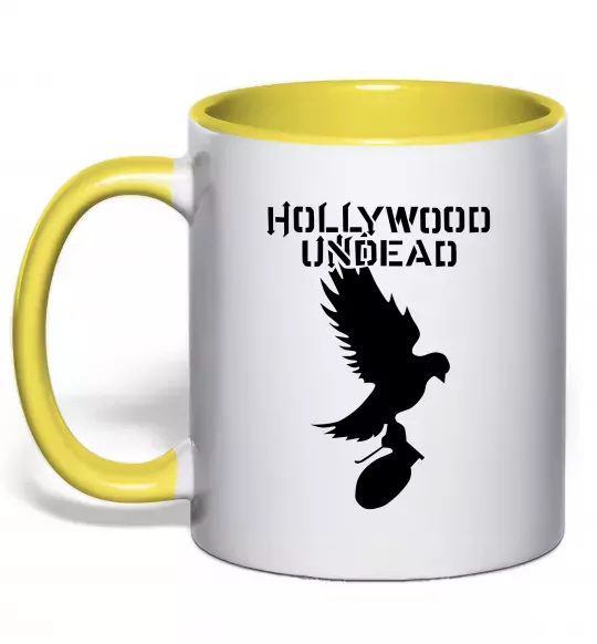Чашка з кольоровою ручкою HOLLYWOOD UNDEAD Сонячно жовтий фото