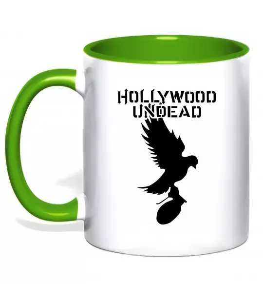 Чашка з кольоровою ручкою HOLLYWOOD UNDEAD Зелений фото
