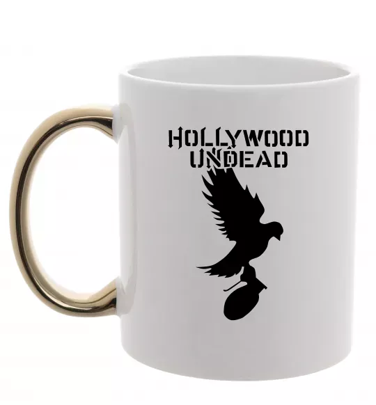 Чашка з кольоровою ручкою HOLLYWOOD UNDEAD Золото фото