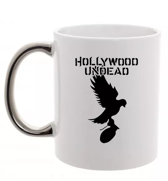 Чашка з кольоровою ручкою HOLLYWOOD UNDEAD Срібло фото