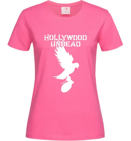 Жіноча футболка HOLLYWOOD UNDEAD Яскраво-рожевий фото