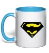 Чашка з кольоровою ручкою SUPERBATMAN Блакитний фото