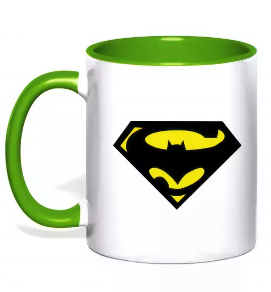 Чашка з кольоровою ручкою SUPERBATMAN Зелений фото