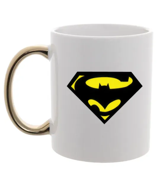 Чашка з кольоровою ручкою SUPERBATMAN Золото фото