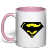 Чашка з кольоровою ручкою SUPERBATMAN Ніжно рожевий фото