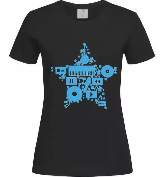 Жіноча футболка MUSIC STAR Чорний фото