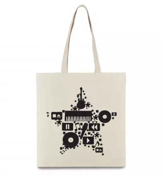 Эко-сумка MUSIC STAR Бежевый фото