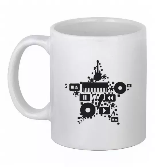 Чашка керамическая MUSIC STAR Белый фото