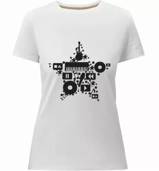 Женская премиум футболка MUSIC STAR Белый фото