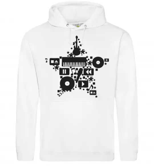 Чоловіча толстовка (худі) MUSIC STAR Білий фото