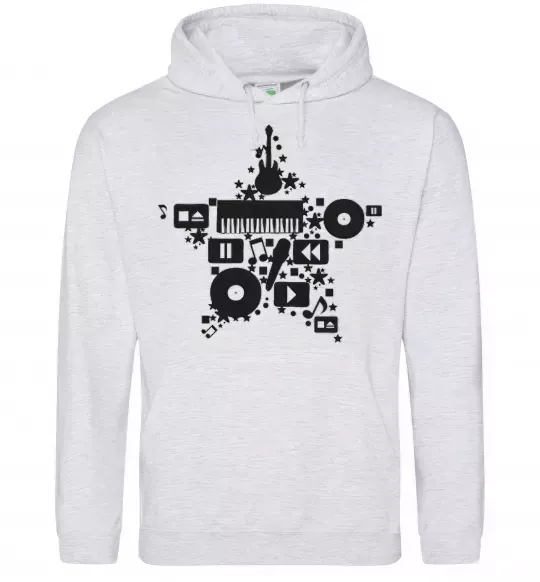 Чоловіча толстовка (худі) MUSIC STAR Сірий меланж фото