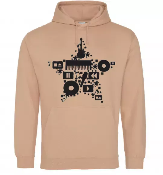 Чоловіча толстовка (худі) MUSIC STAR Пісочний фото