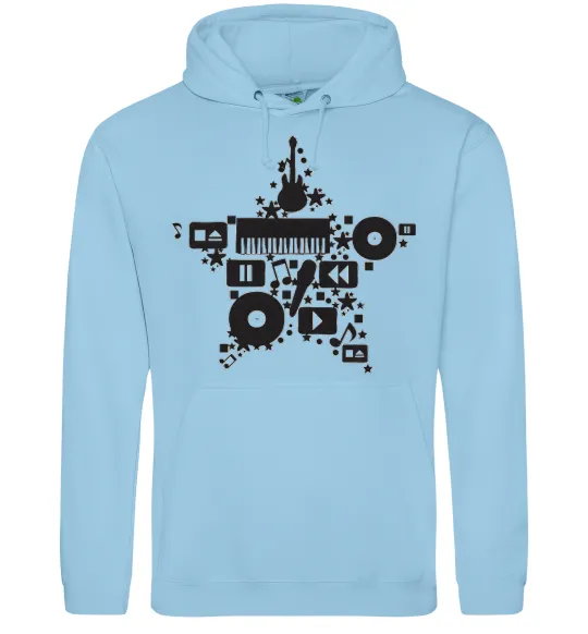 Чоловіча толстовка (худі) MUSIC STAR Блакитний фото