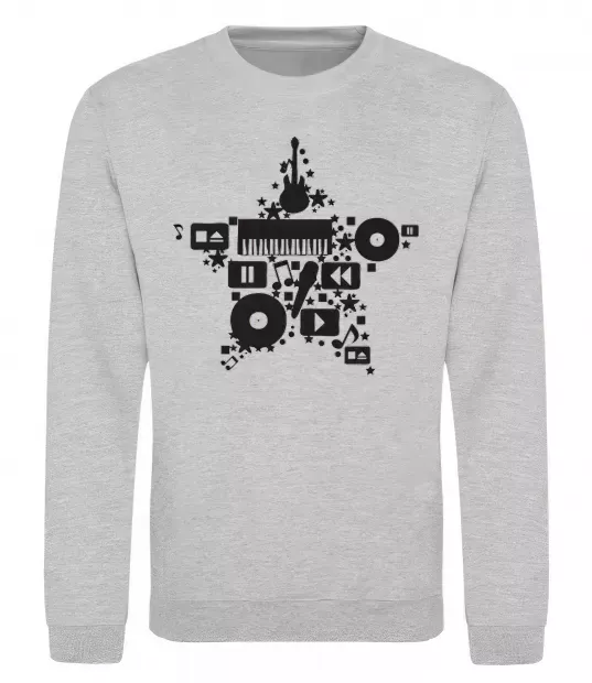 Свитшот MUSIC STAR Серый меланж фото