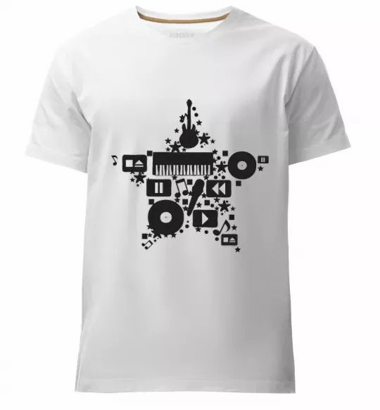 Мужская премиум футболка MUSIC STAR Белый фото