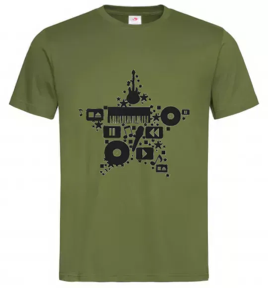 Чоловіча футболка MUSIC STAR Оливковий фото