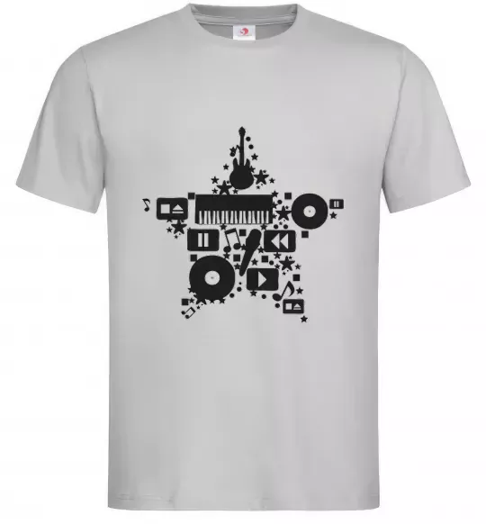 Чоловіча футболка MUSIC STAR Сірий фото