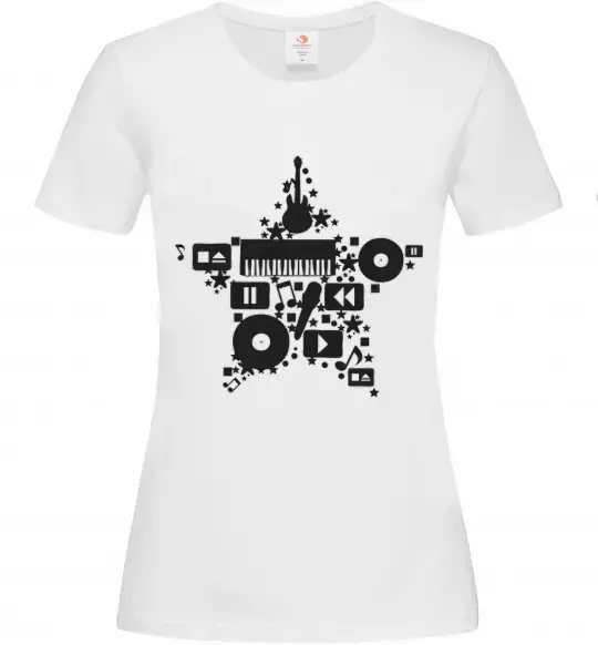 Жіноча футболка MUSIC STAR Білий фото