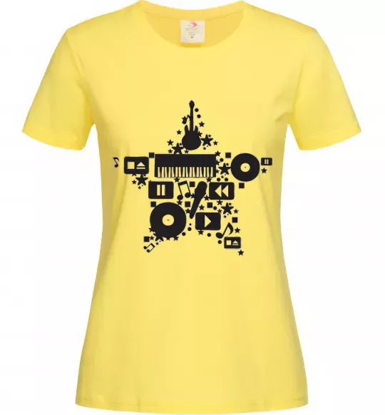 Жіноча футболка MUSIC STAR Лимонний фото