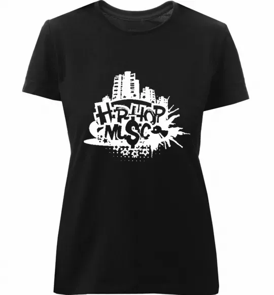 Жіноча преміум футболка HIP HOP Чорний фото