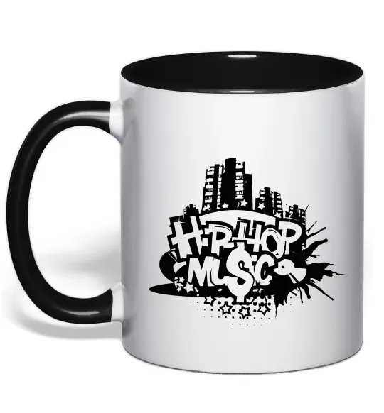 Чашка с цветной ручкой HIP HOP Черный фото