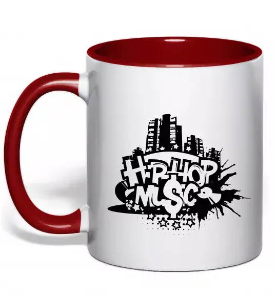 Чашка с цветной ручкой HIP HOP Красный фото